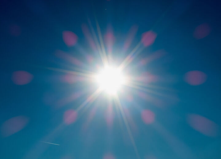 The sun's heat affects the temperature and weather conditions.