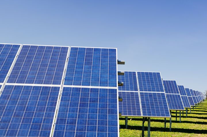 Solar panels generate electricity from sunlight.