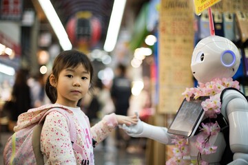 Technology can improve lives, like a girl interacting with a robot companion.
